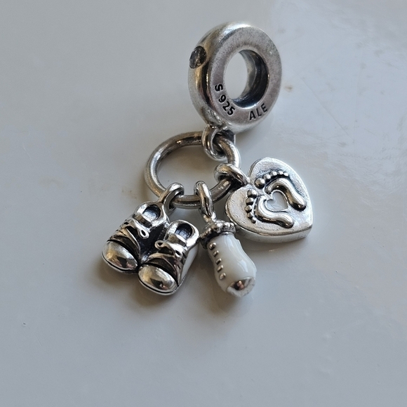 Authentic Pandora Baby Bottle and Shoes Dangle Charm - Picture 3 of 4